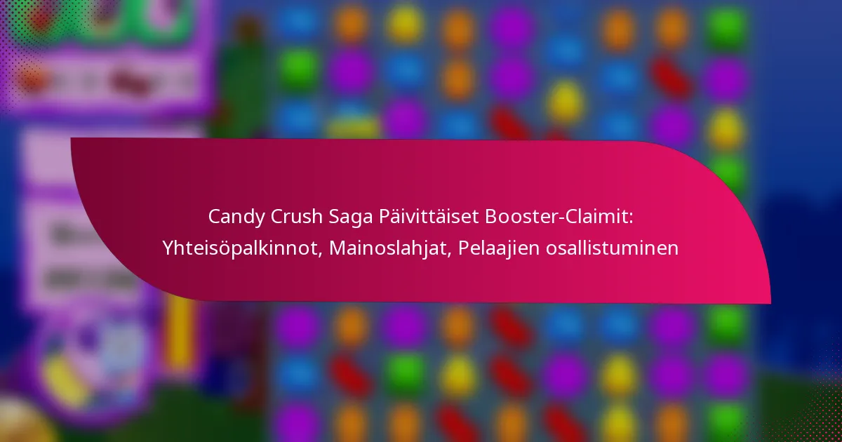 Candy Crush Saga Päivittäiset Booster-Claimit: Yhteisöpalkinnot, Mainoslahjat, Pelaajien osallistuminen