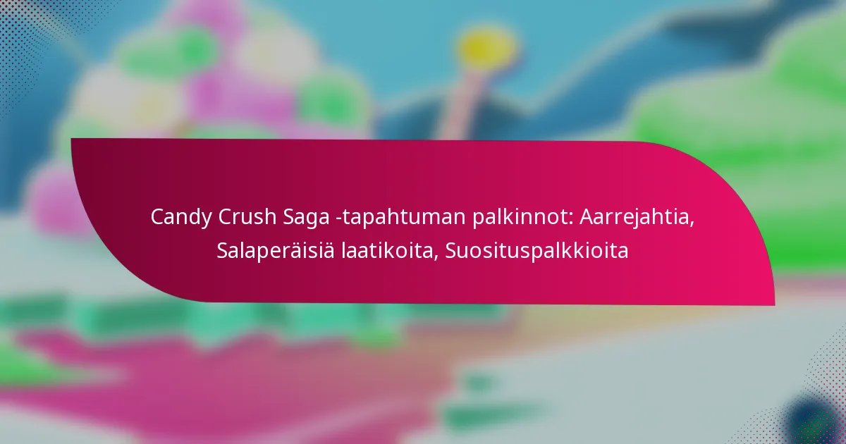 Candy Crush Saga -tapahtuman palkinnot: Aarrejahtia, Salaperäisiä laatikoita, Suosituspalkkioita