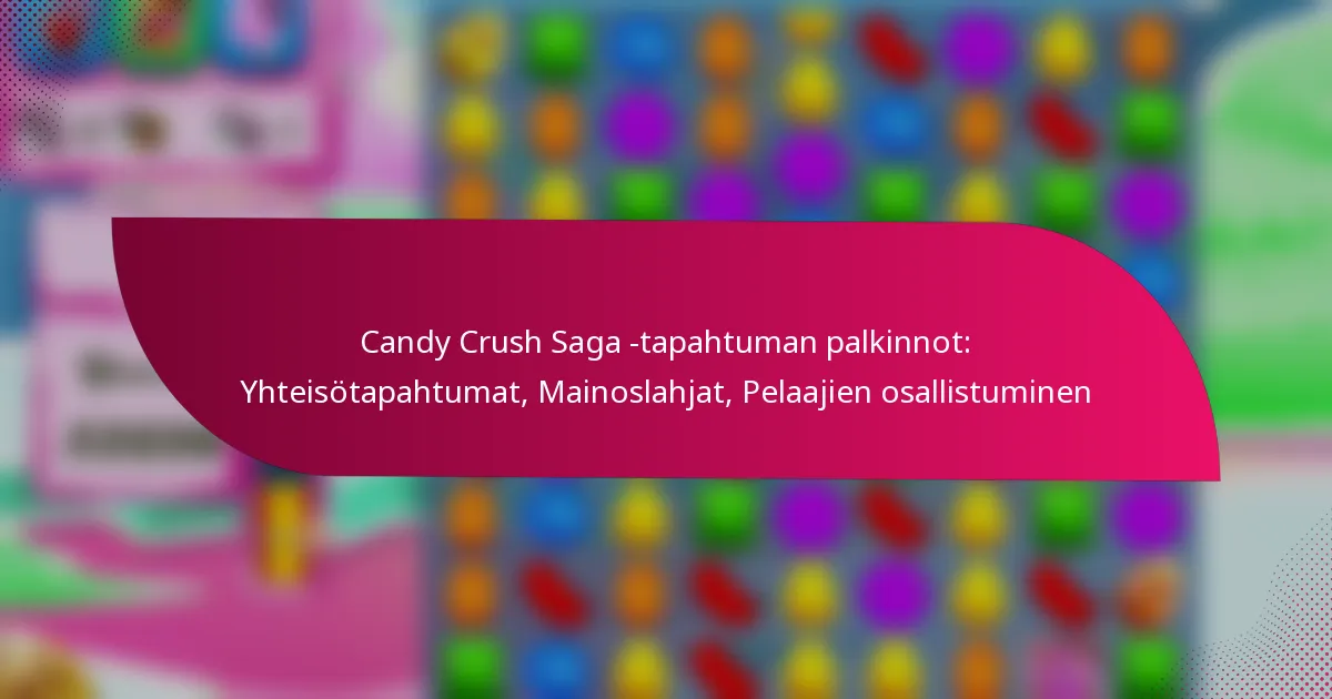 Candy Crush Saga -tapahtuman palkinnot: Yhteisötapahtumat, Mainoslahjat, Pelaajien osallistuminen