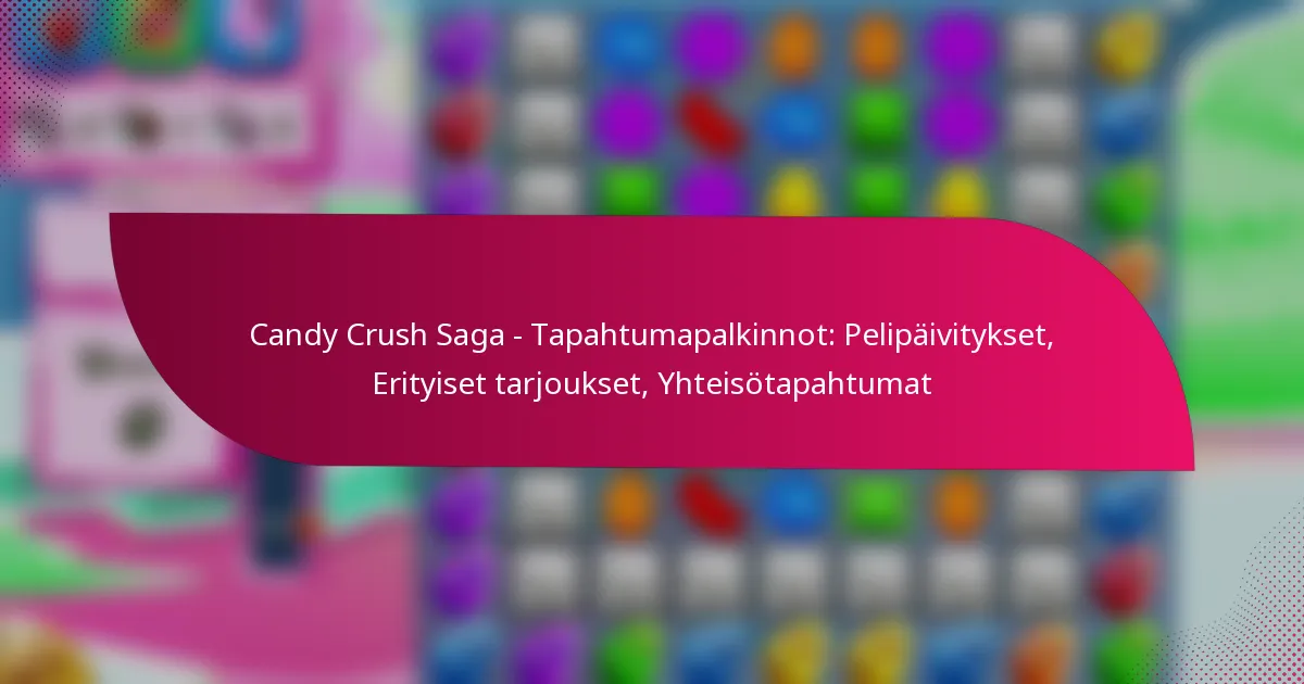 Candy Crush Saga – Tapahtumapalkinnot: Pelipäivitykset, Erityiset tarjoukset, Yhteisötapahtumat