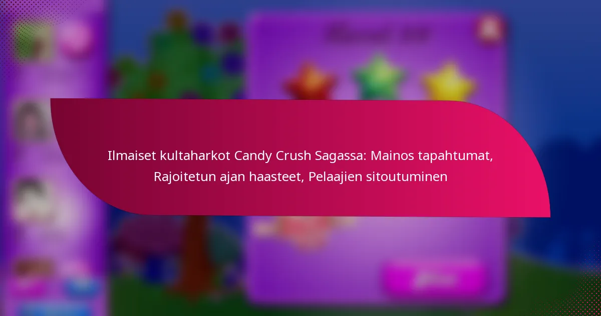 Ilmaiset kultaharkot Candy Crush Sagassa: Mainos tapahtumat, Rajoitetun ajan haasteet, Pelaajien sitoutuminen