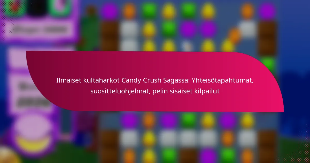 Ilmaiset kultaharkot Candy Crush Sagassa: Yhteisötapahtumat, suositteluohjelmat, pelin sisäiset kilpailut