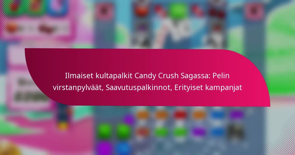 Ilmaiset kultapalkit Candy Crush Sagassa: Pelin virstanpylväät, Saavutuspalkinnot, Erityiset kampanjat