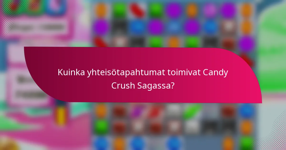 Kuinka yhteisötapahtumat toimivat Candy Crush Sagassa?