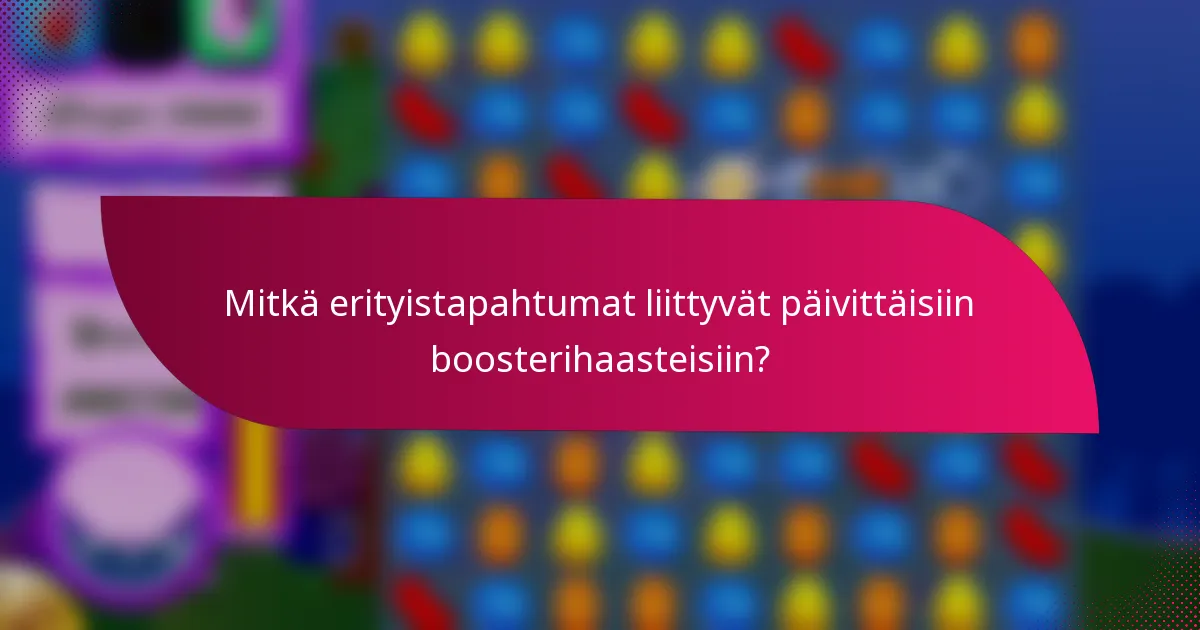 Mitkä erityistapahtumat liittyvät päivittäisiin boosterihaasteisiin?
