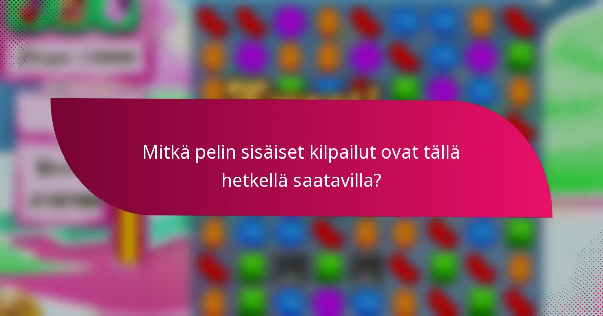 Mitkä pelin sisäiset kilpailut ovat tällä hetkellä saatavilla?