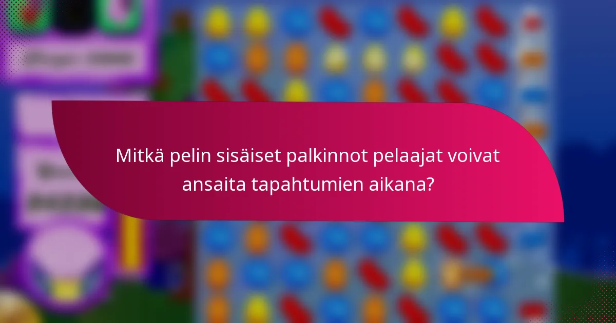 Mitkä pelin sisäiset palkinnot pelaajat voivat ansaita tapahtumien aikana?